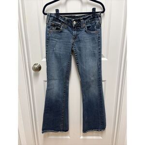 True Religion early 2000s Lt Weight Faded Blue Square‎ Pkt Jeans 30
